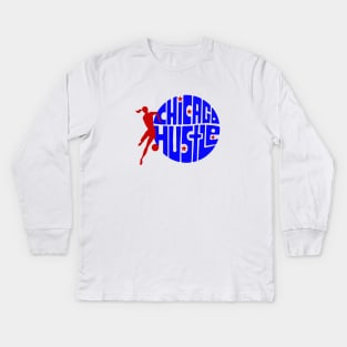 Defunct Chicago Hustle WBL Basketball 1981 Kids Long Sleeve T-Shirt